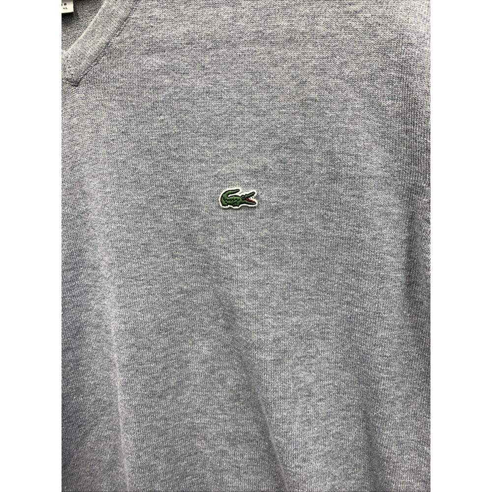Lacoste Ribbed V-Neck Pullover Sweaters Mens X-Large XL Gray Long Sleeve AH7003 - Picture 5 of 16